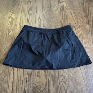 Lands End Womens Solid Black Swim Skirt Attached Brief Suit Bottom Plus Size 16W
